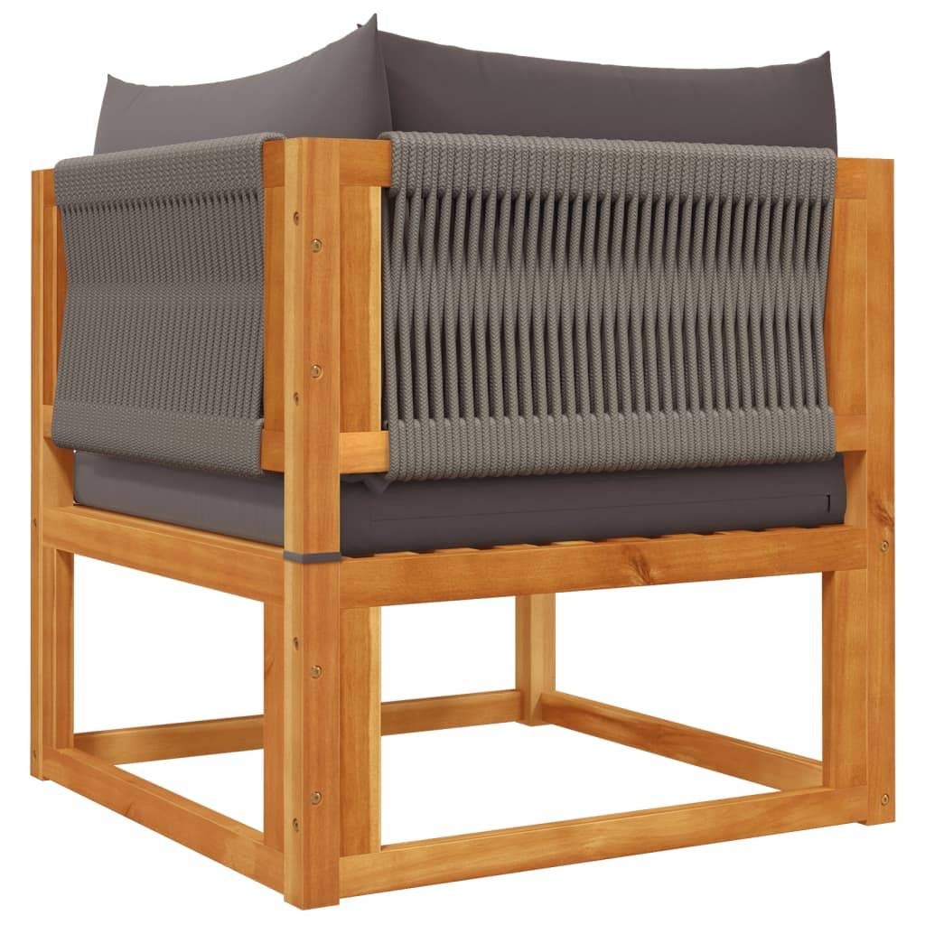 Méridienne de Jardin 3 Pièces Bois Acacia & Corde, Module Canapé avec Repose-Pieds – ComfortXL Outdoor Living - Image 8