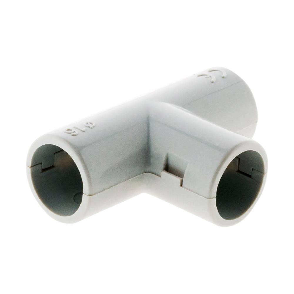 Zenitech - Té pour conduits Ø16mm gris lot de 2