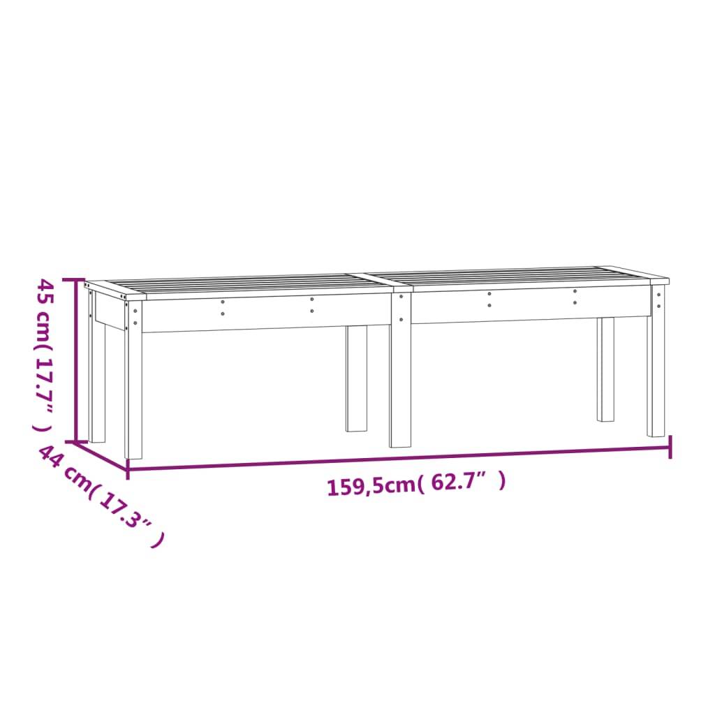 Helloshop26 - Banc de jardin meuble de patio d'extérieur terrasse à 2 places 159,5 x 44 x 45 cm bois massif de pin - Image 5