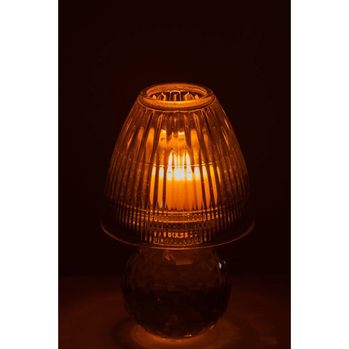 J-Line - Photophore Design en Cristal "Célian" 18cm Transparent - Image 3