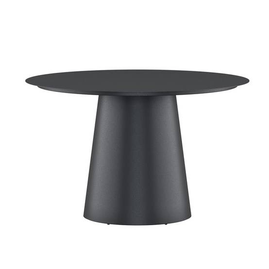 Table de Jardin Ronde "Lanzo" 120cm Noir - Image 1