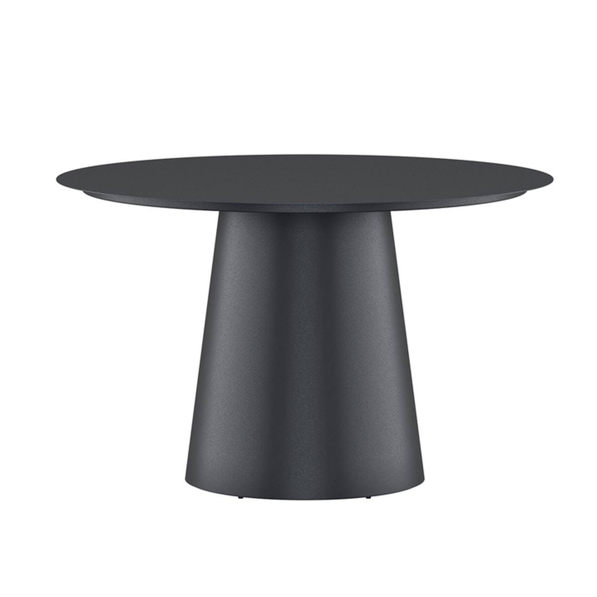 Table de Jardin Ronde "Lanzo" 120cm Noir - Image 1