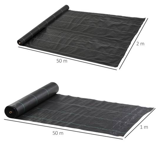 ComfortXL - Toile anti-mauvaises herbes polypropylène 2 x 25 m noire 60 g/m² jardin et allées - ComfortXL Outdoor Living - Image 5