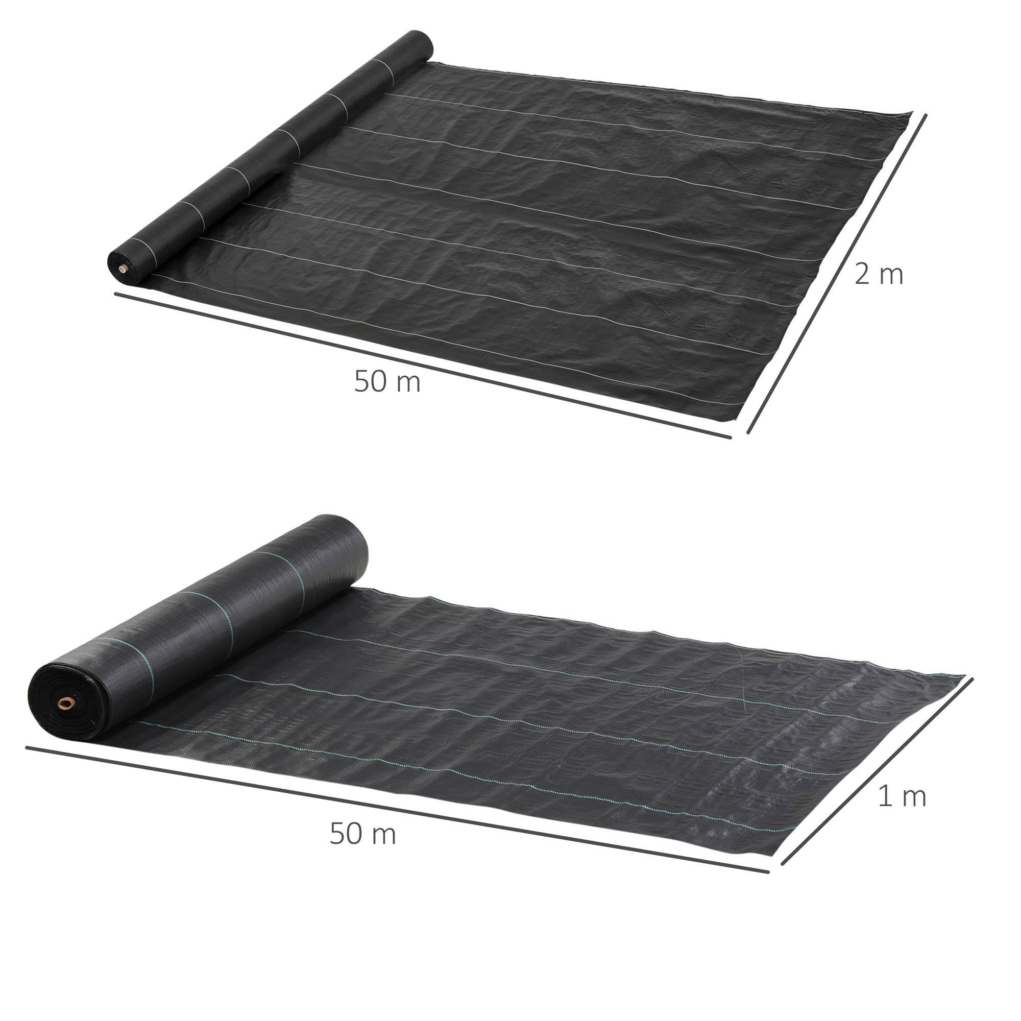 ComfortXL - Toile anti-mauvaises herbes polypropylène 2 x 25 m noire 60 g/m² jardin et allées - ComfortXL Outdoor Living - Image 5