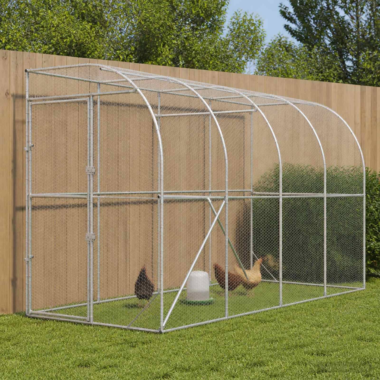 Vidaxl - Poulailler contre le mur Argenté 600 x 150 x 215 cm vidaXL 3434716 - Image 1