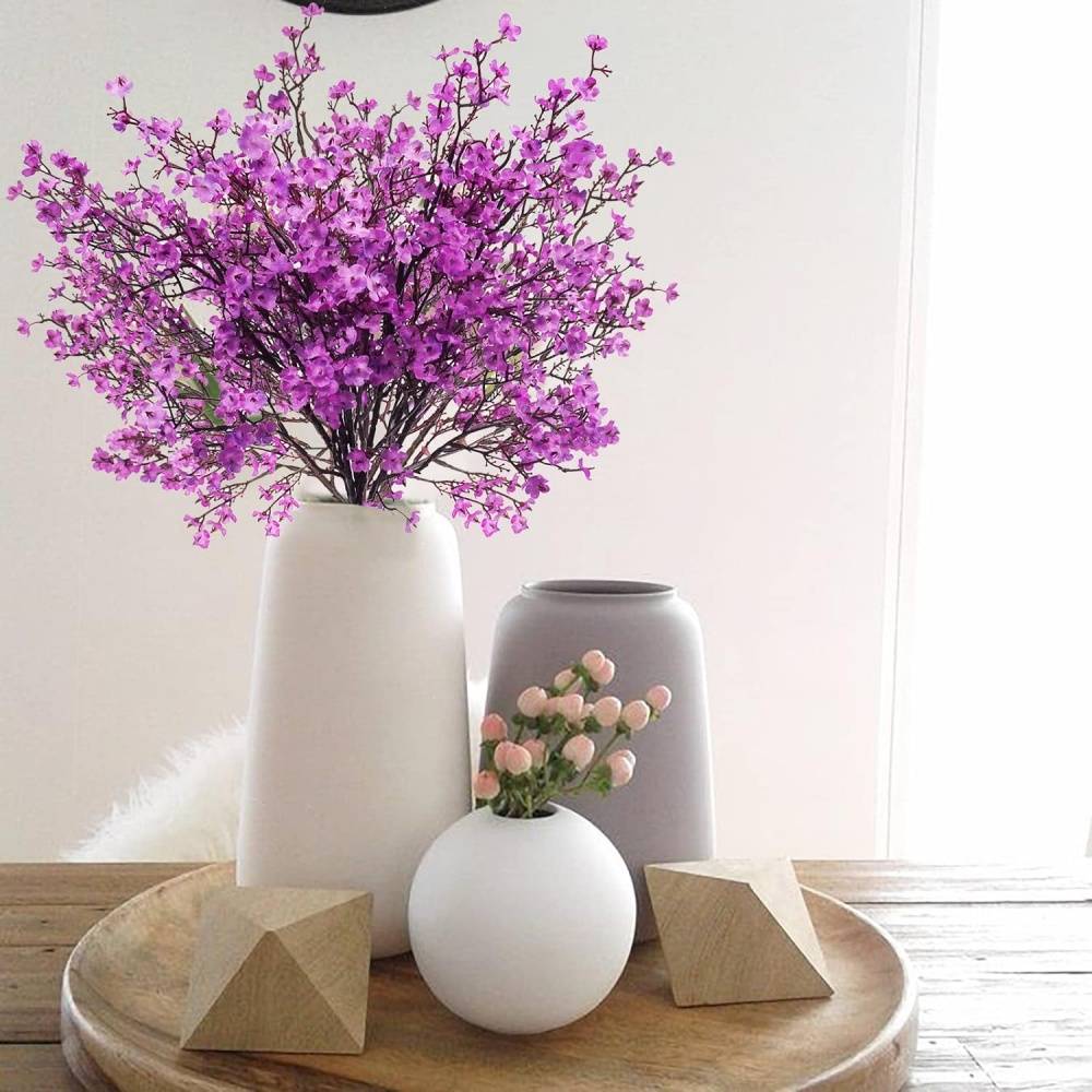 Lot de 10 Fleurs Artificielles Gypsophile Violet - Décoration Automne et Mariage Sans Entretien - Lytech - Image 5