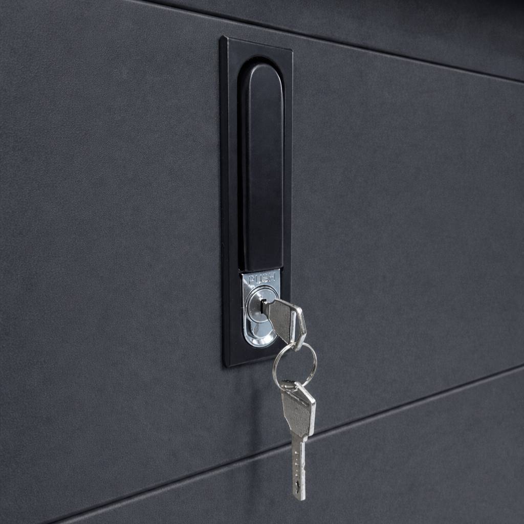 Couleurs du monde - Coffre extérieur 460L gris en acier galvanisé – rangement pratique et durable pour jardin et terrasse - Image 10
