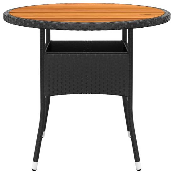 PANGIVO - Table de jardin noire résine tressée et bois d'acacia 80 x 75 cm - PANGIVO - Image 2