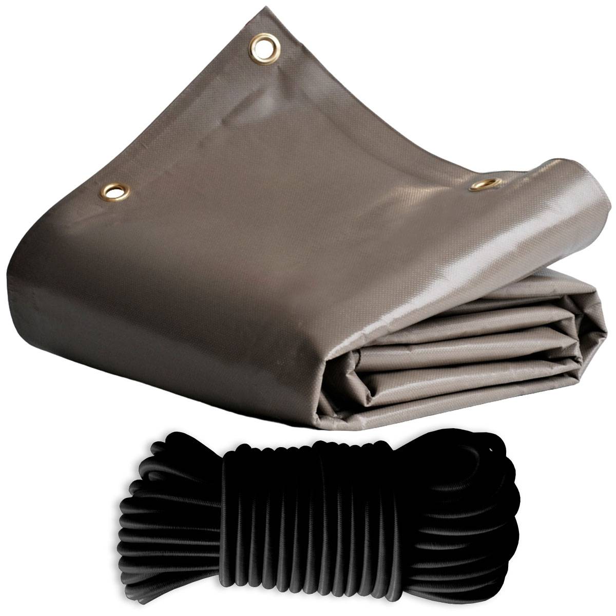 Tecplast - Pack Toile Pergola Taupe 3x4 m + Sandow Noir 20m - Bâche Pergola prête à poser LP640PR Garantie 8 ans TECPLAST - Image 1