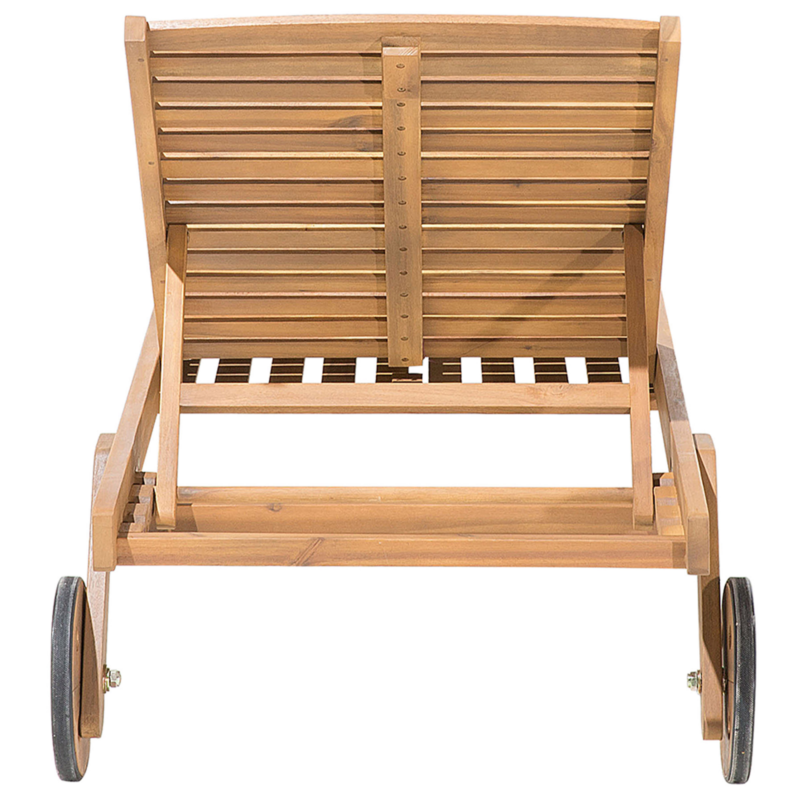 Beliani - Chaise longue Acacia Marron clair CESANA - Beliani - Image 8