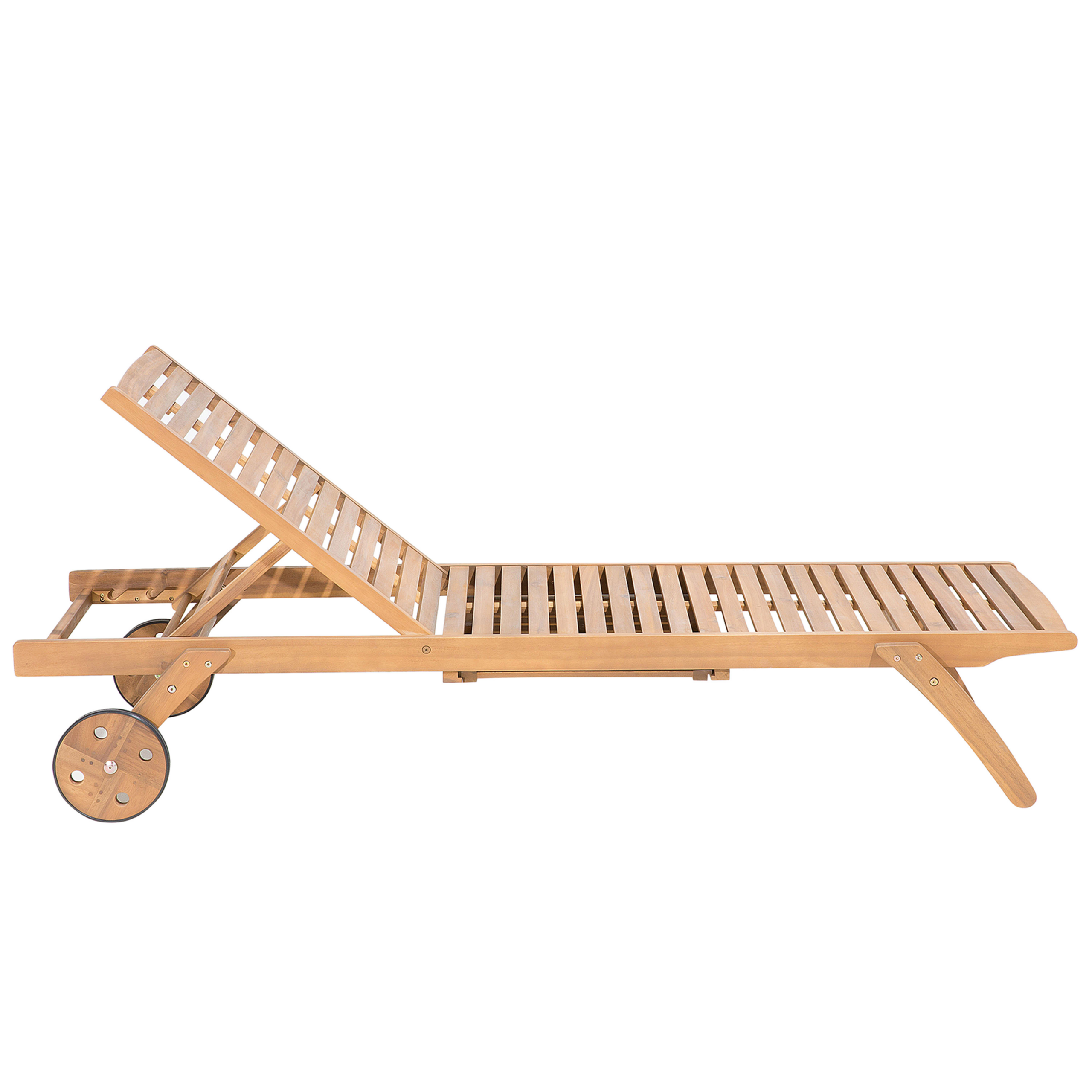 Beliani - Chaise longue Acacia Marron clair CESANA - Beliani - Image 7