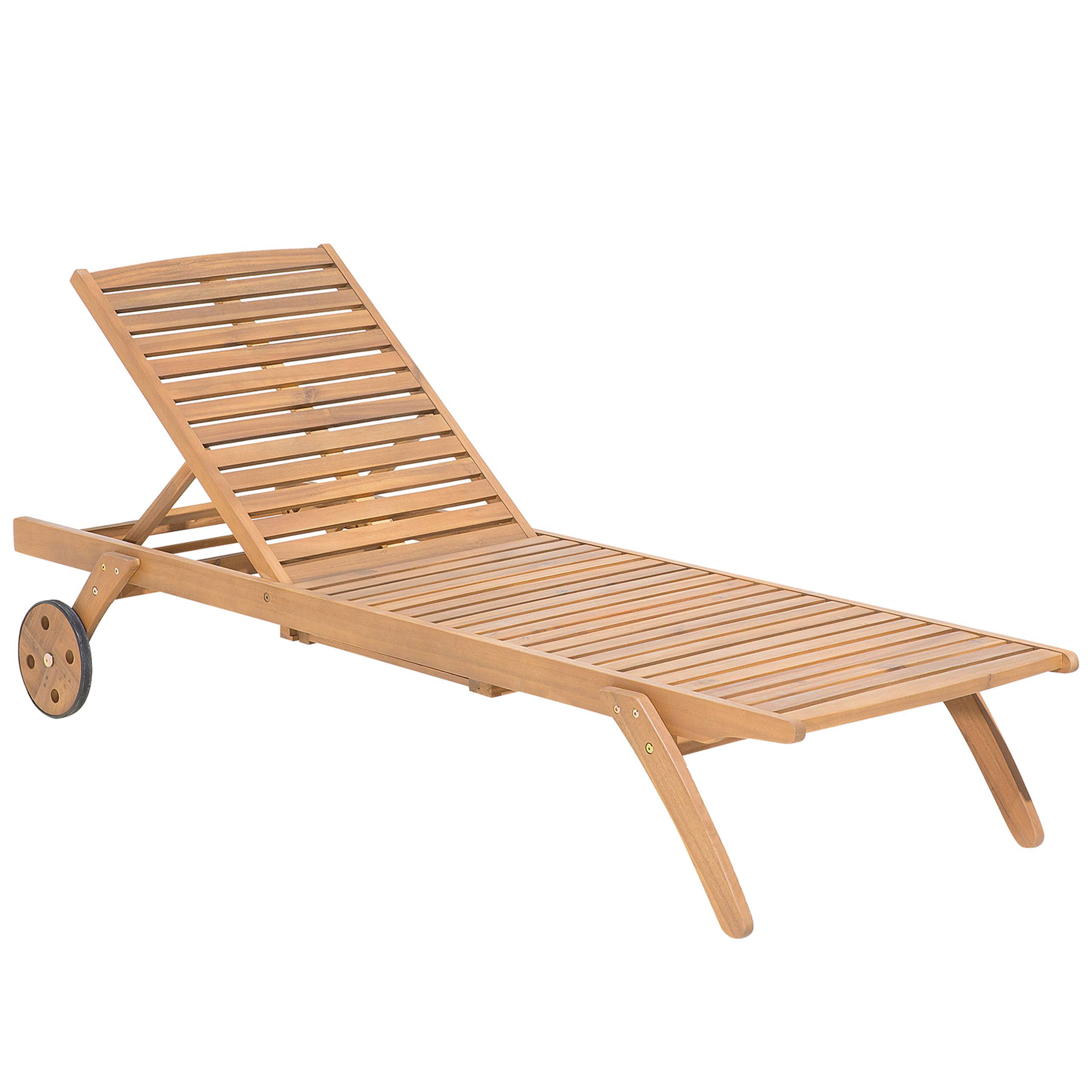 Beliani - Chaise longue Acacia Marron clair CESANA - Beliani - Image 2