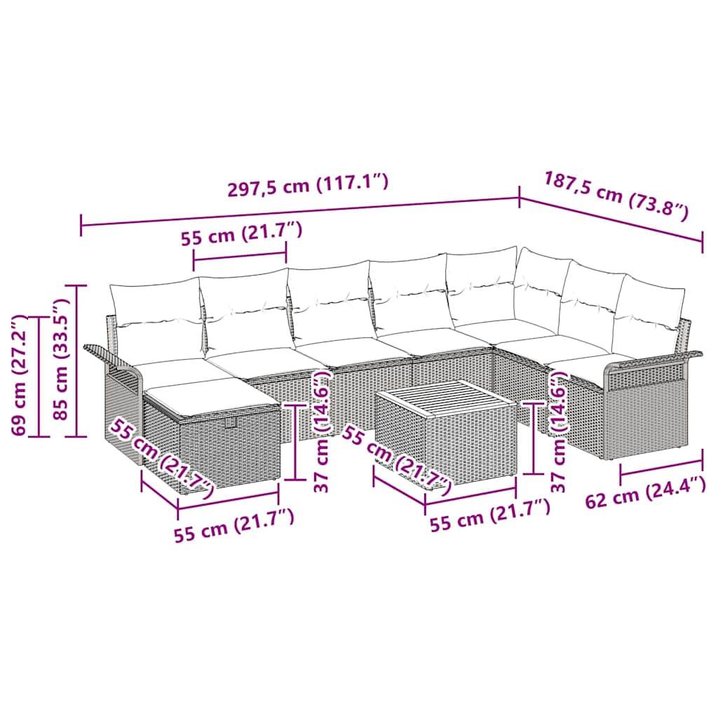 ComfortXL - Salon de Jardin d'Angle 9 Pièces Polyrotin avec Coffres de Rangement 8 Places Beige – ComfortXL Outdoor Living - Image 3
