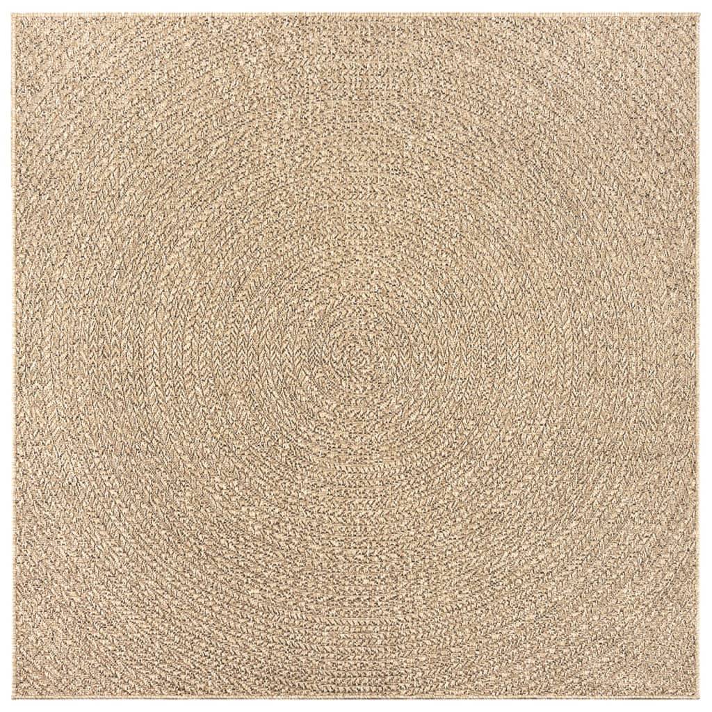 Tapis de Sol Extérieur Carré Imitation Jute en PP Résistant pour Jardin Patio Brun 240x240 cm – ComfortXL Outdoor Living - Image 4