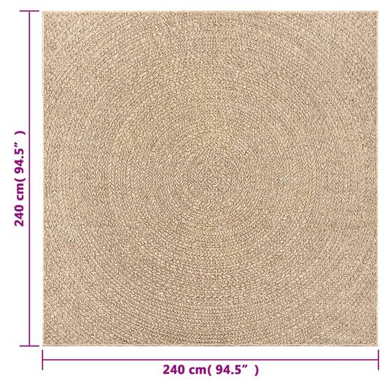Tapis de Sol Extérieur Carré Imitation Jute en PP Résistant pour Jardin Patio Brun 240x240 cm – ComfortXL Outdoor Living - Image 8
