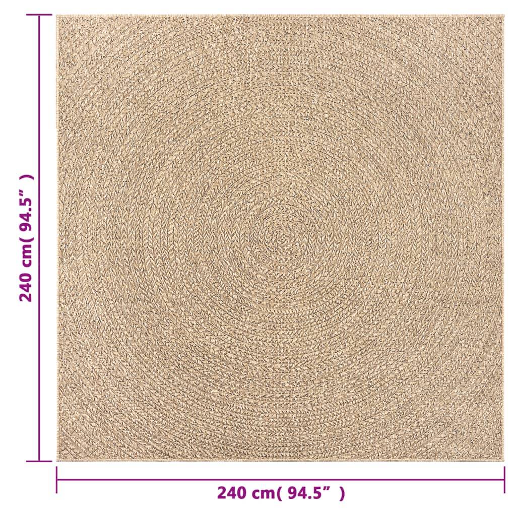 Tapis de Sol Extérieur Carré Imitation Jute en PP Résistant pour Jardin Patio Brun 240x240 cm – ComfortXL Outdoor Living - Image 8