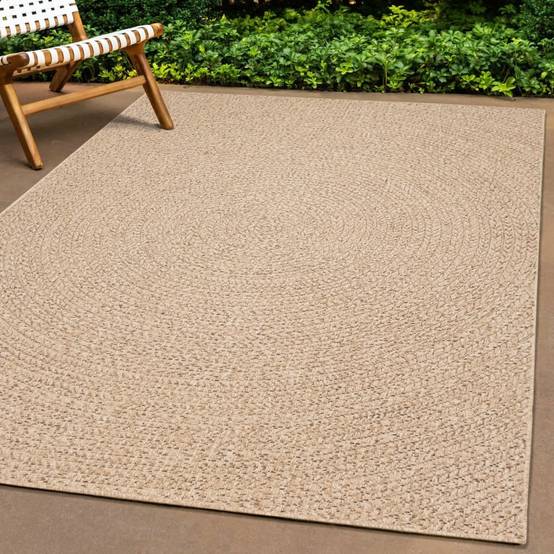 Tapis de Sol Extérieur Carré Imitation Jute en PP Résistant pour Jardin Patio Brun 240x240 cm – ComfortXL Outdoor Living - Image 1