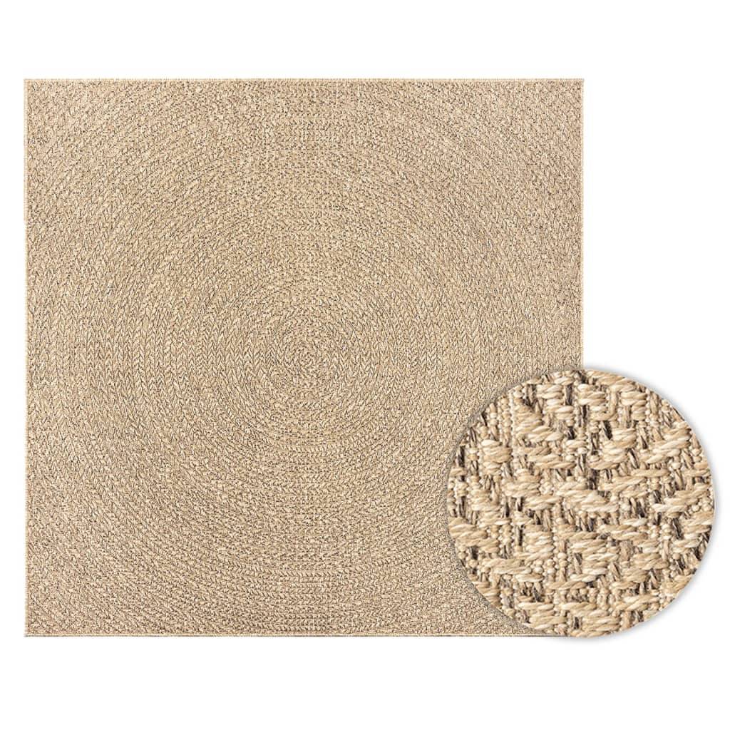 Tapis de Sol Extérieur Carré Imitation Jute en PP Résistant pour Jardin Patio Brun 240x240 cm – ComfortXL Outdoor Living - Image 2