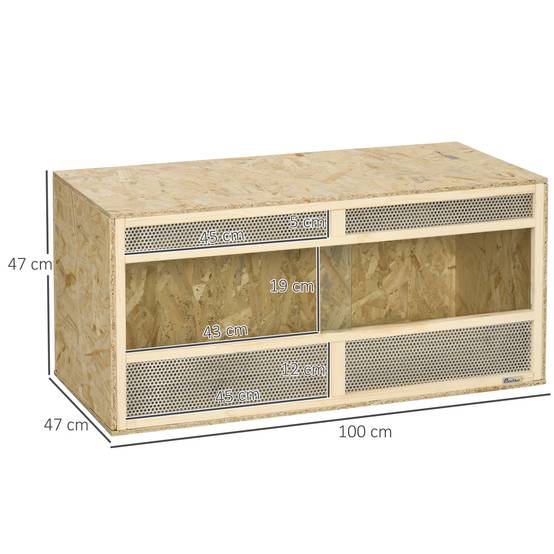 Terrarium bois OSB naturel 100 x 47 x 47 cm - PANGIVO - Image 5