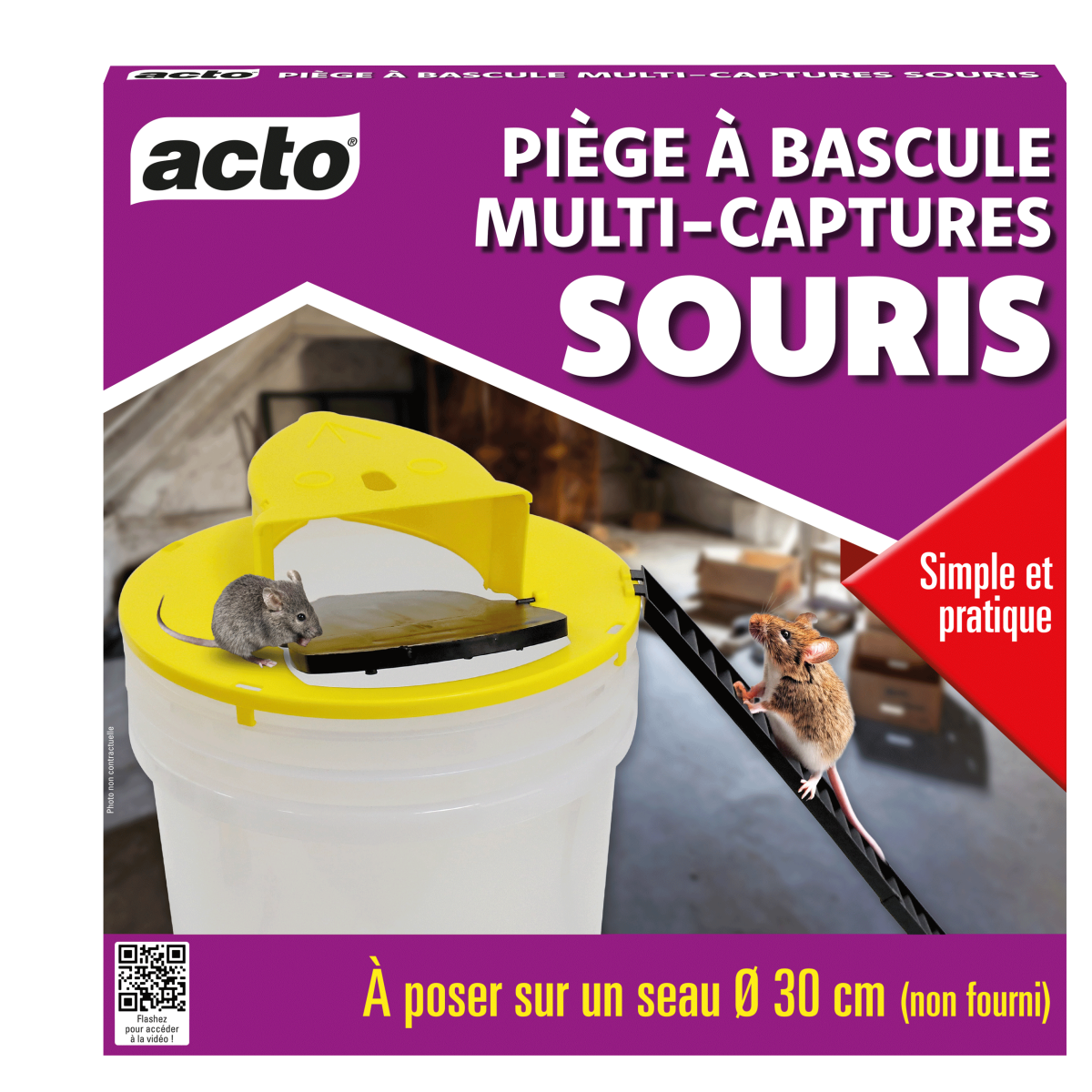 Multitanks - Piège à Bascule Multi-Captures Souris ACTO - Couvercle Auto-Réarmable pour Seau - Image 1