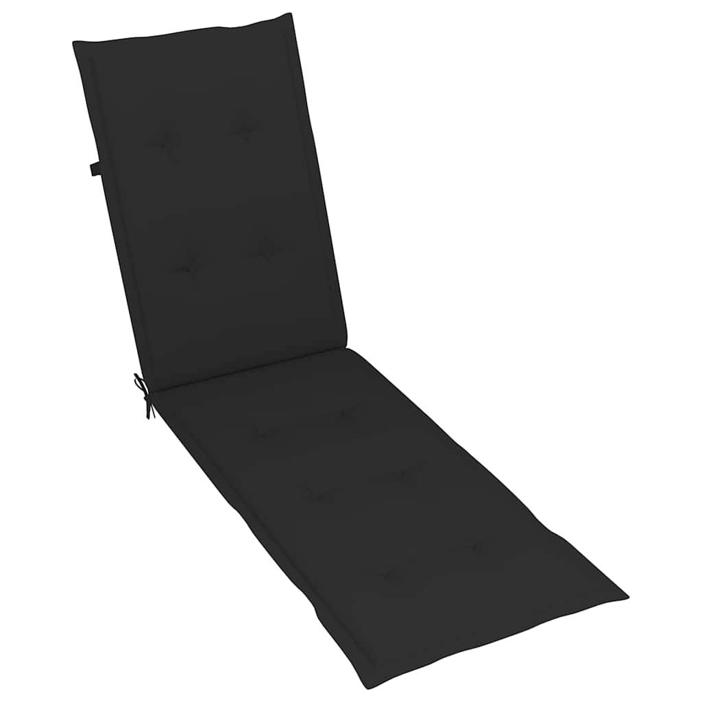 Chaise longue | Transat | Bain de soleil d'extérieur repose-pied et coussin Acacia solide - Image 7