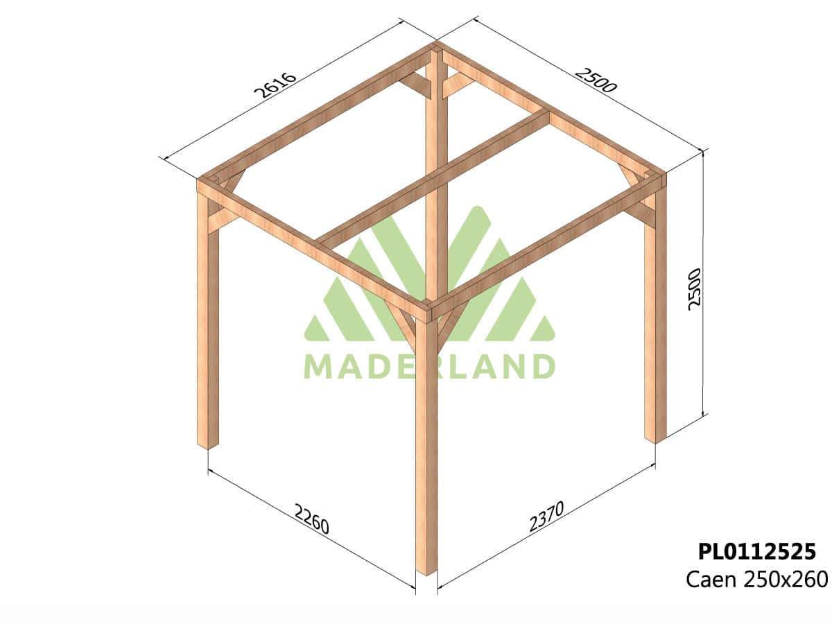 Pergola bois CAEN • 255x255 cm • très résistant • lamellé-collé - Gamm vert