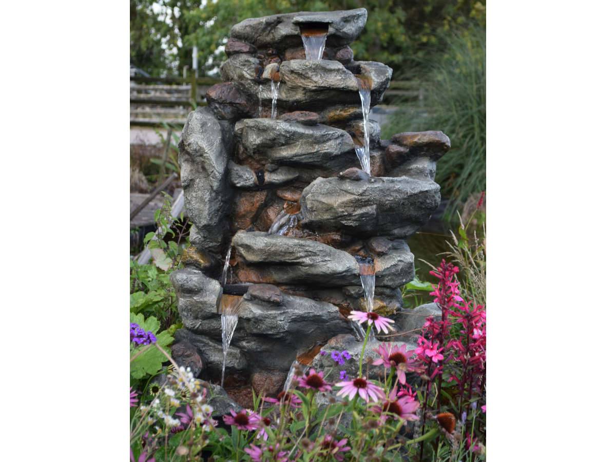Ubbink - Fontaine de jardin Bonorva bloc de rochers avec cascade et éclairage LED - Ubbink - Image 1