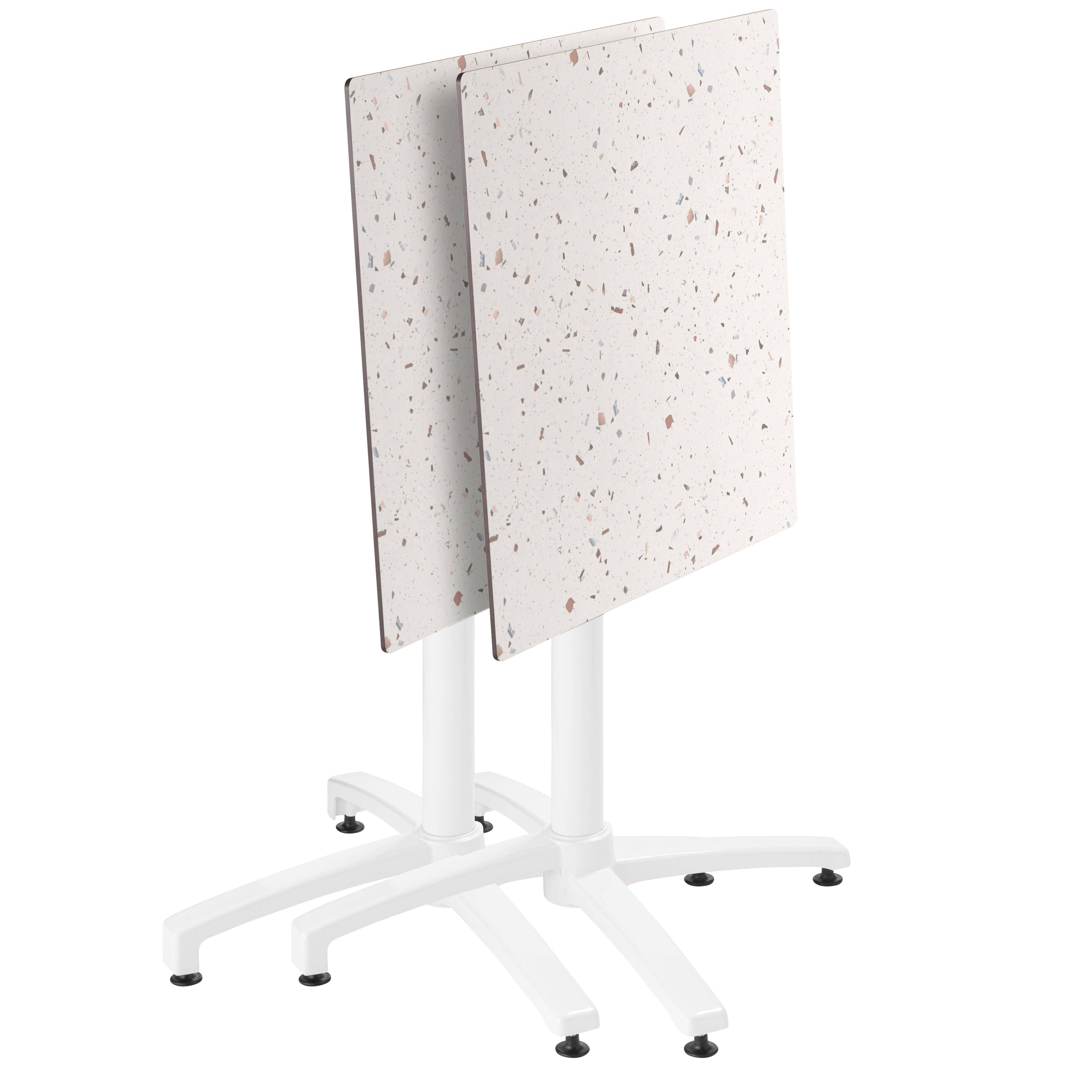 Oviala - Ensemble table terrasse terrazzo et 2 chaises blanc - Oviala - Image 3