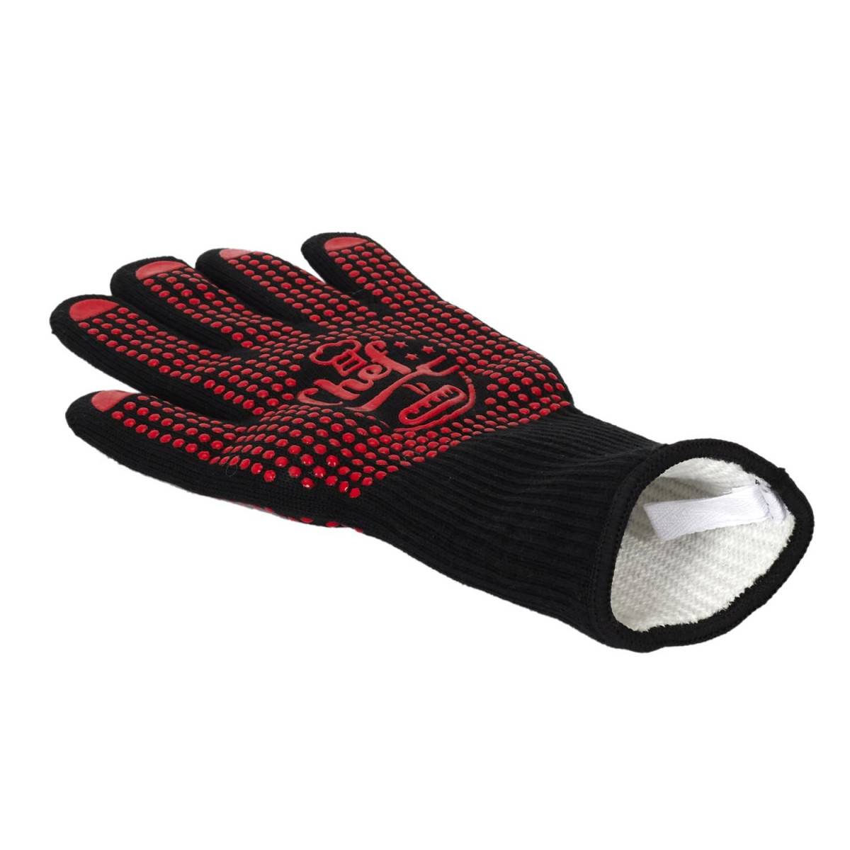 Cook Concept - Gant Anti Chaleur "Barbecue" 32cm Rouge & Noir