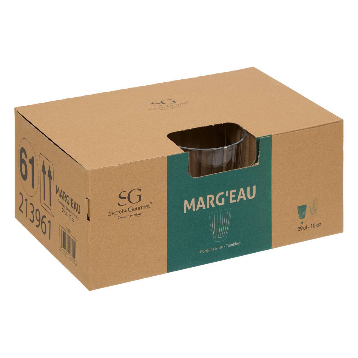 Atmosphera - Lot de 6 Gobelet bas Marg'eau transparent 290 ml - Atmosphera Créateur d'intérieur - Image 3