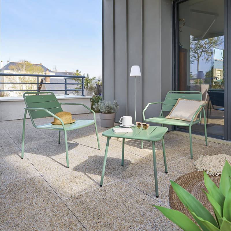 Hesperide - Fauteuil de salon de jardin "Phuket" vert olive traité en acier traité en epoxy Hespéride - Image 2