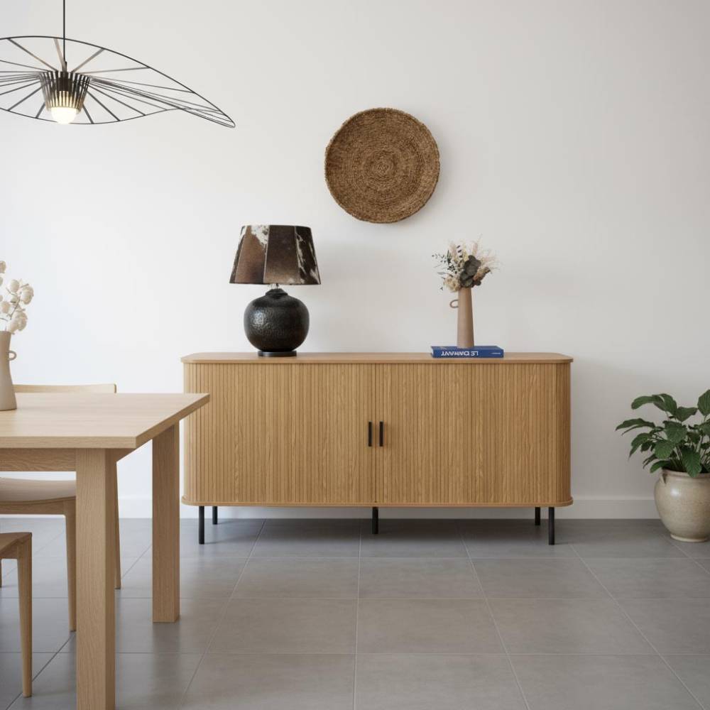 Aubry Gaspard - Buffet bois et métal à lamelles Kyoto - Image 2