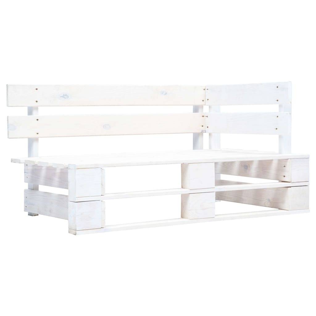 Vidaxl - Salon de jardin palette 6 pcs et coussins Pin imprégné de blanc vidaXL 3067003 - Image 2