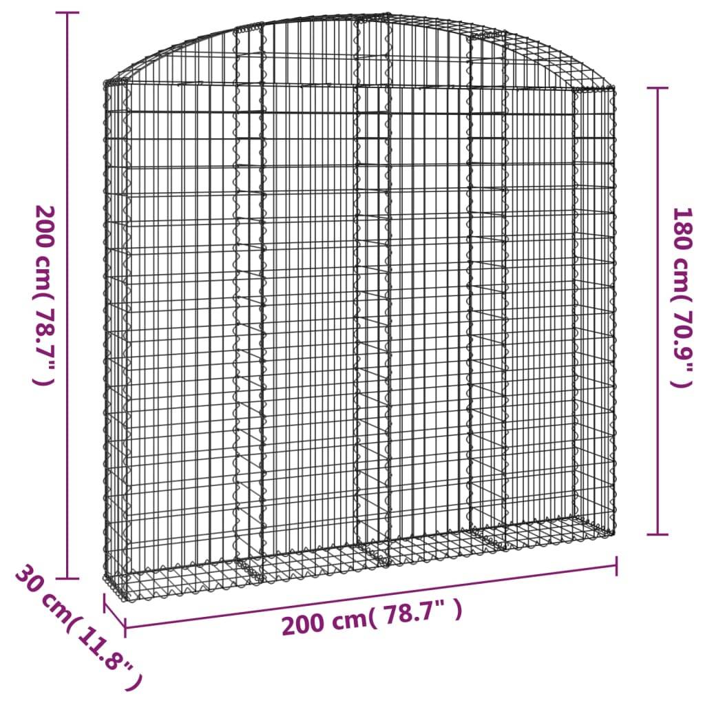 Vidaxl - Panier de gabions arqué 200x30x180/200 cm Fer galvanisé vidaXL 153469 - Image 3