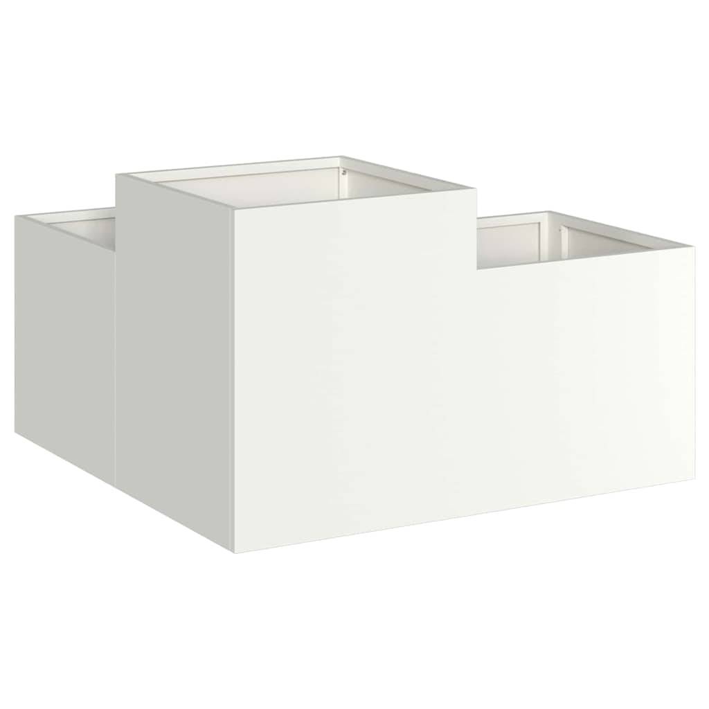 Cache-pot | Bac à fleurs de jardin Blanc 80 x 80 x 48 cm Acier - Image 5