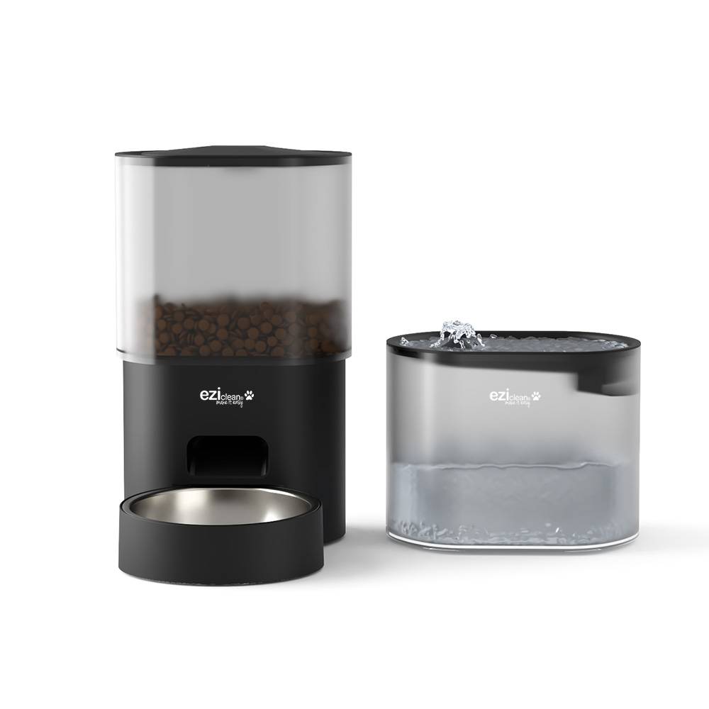 Distributeur de croquettes et fontaine pour chat et petit chien Eziclean® Nutribot Connect Max (2,5L/2L) - Image 1