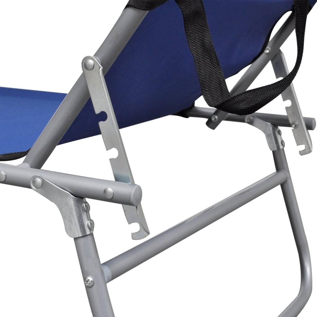 ComfortXL - Transat Pliable Aluminium Pare-Soleil Bleu Plage – ComfortXL Outdoor Living - Image 5