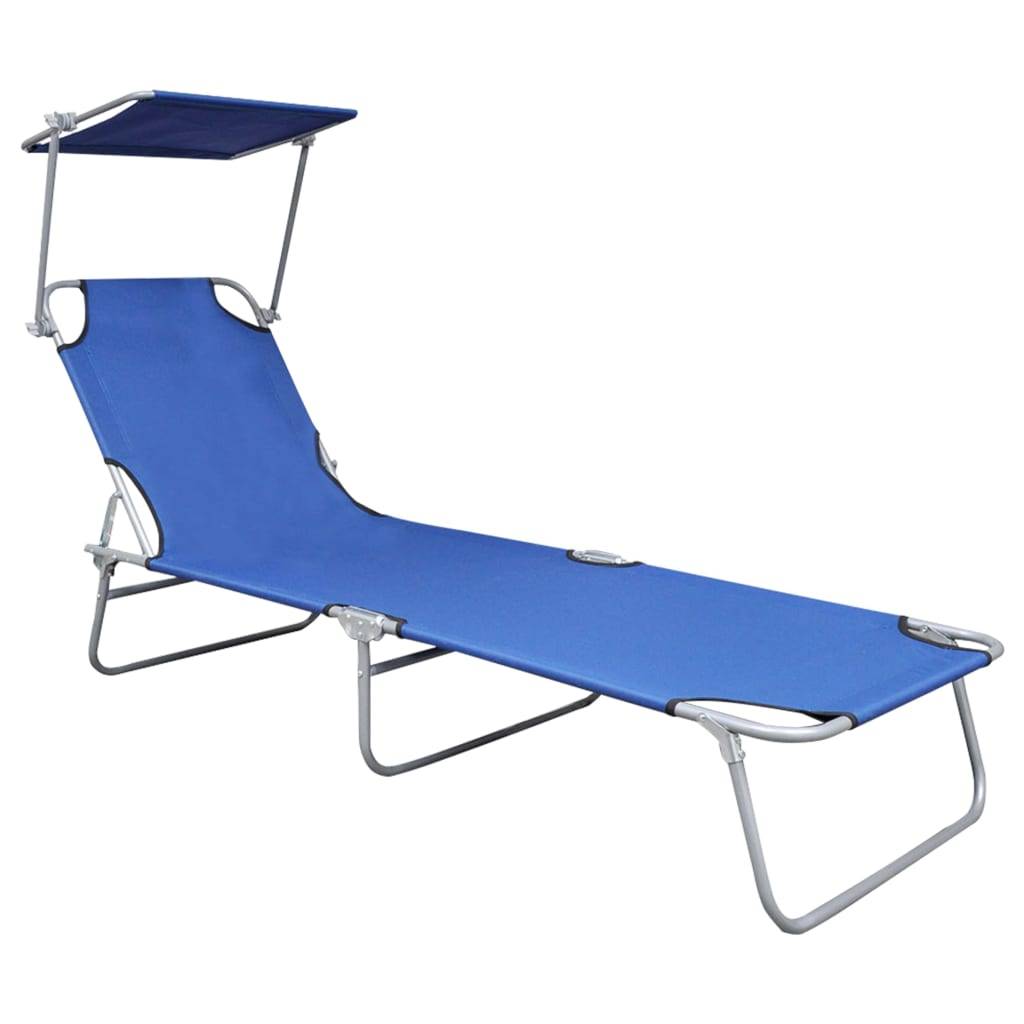 ComfortXL - Transat Pliable Aluminium Pare-Soleil Bleu Plage – ComfortXL Outdoor Living - Image 2