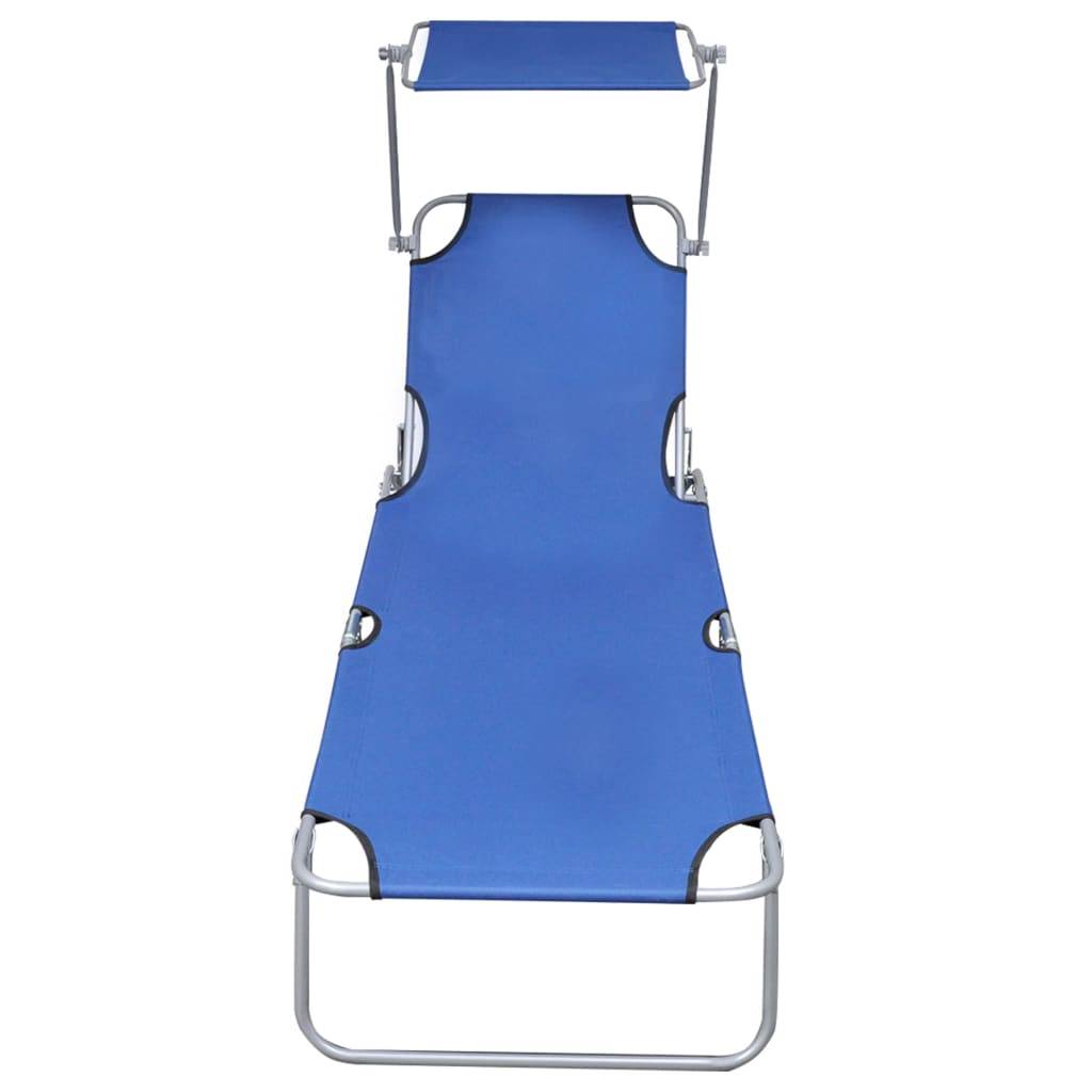 ComfortXL - Transat Pliable Aluminium Pare-Soleil Bleu Plage – ComfortXL Outdoor Living - Image 3