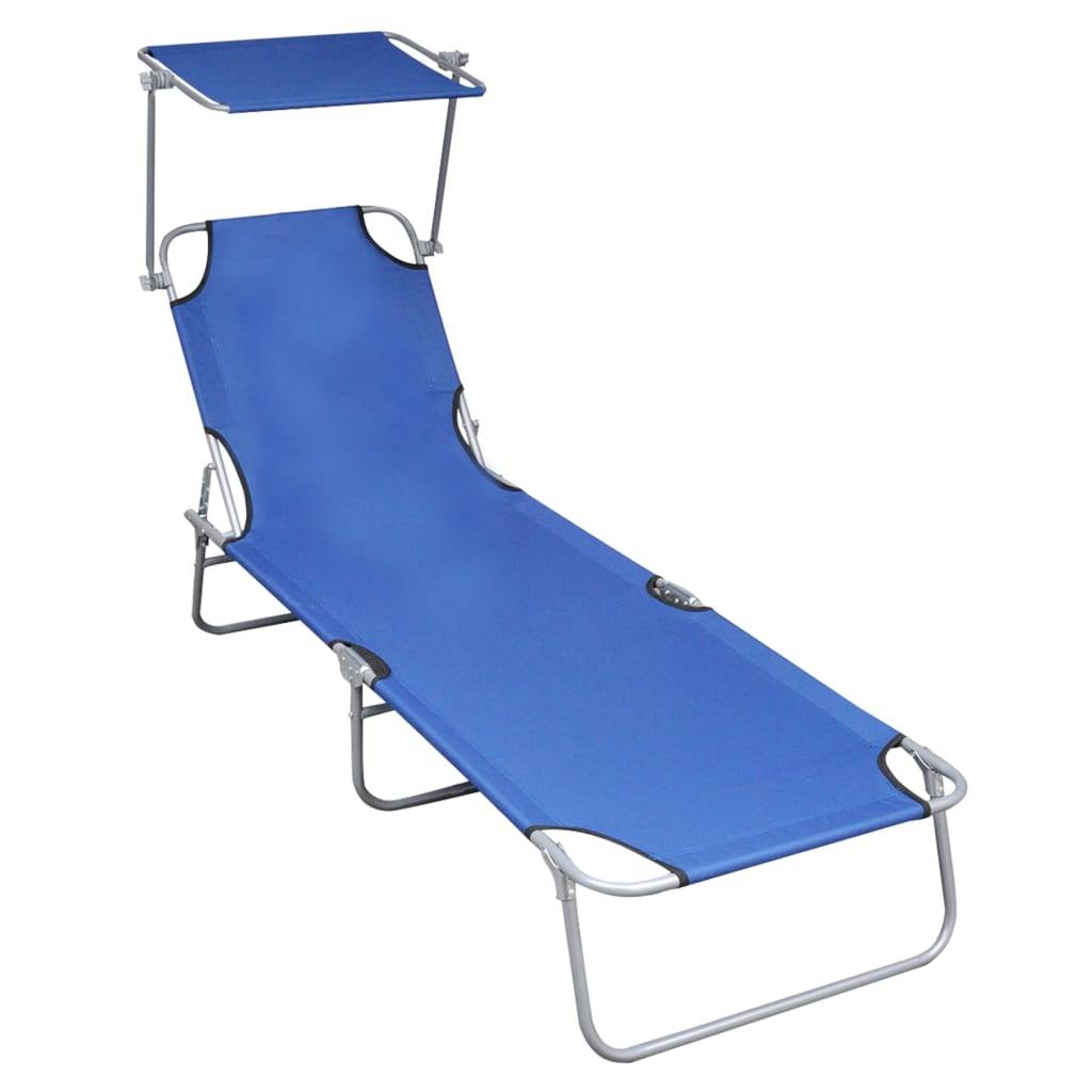 ComfortXL - Transat Pliable Aluminium Pare-Soleil Bleu Plage – ComfortXL Outdoor Living - Image 1