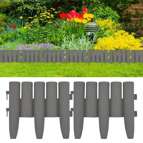 Bordures de pelouse PP gris 1000 x 1 x 23.5 cm - PANGIVO - Image 1