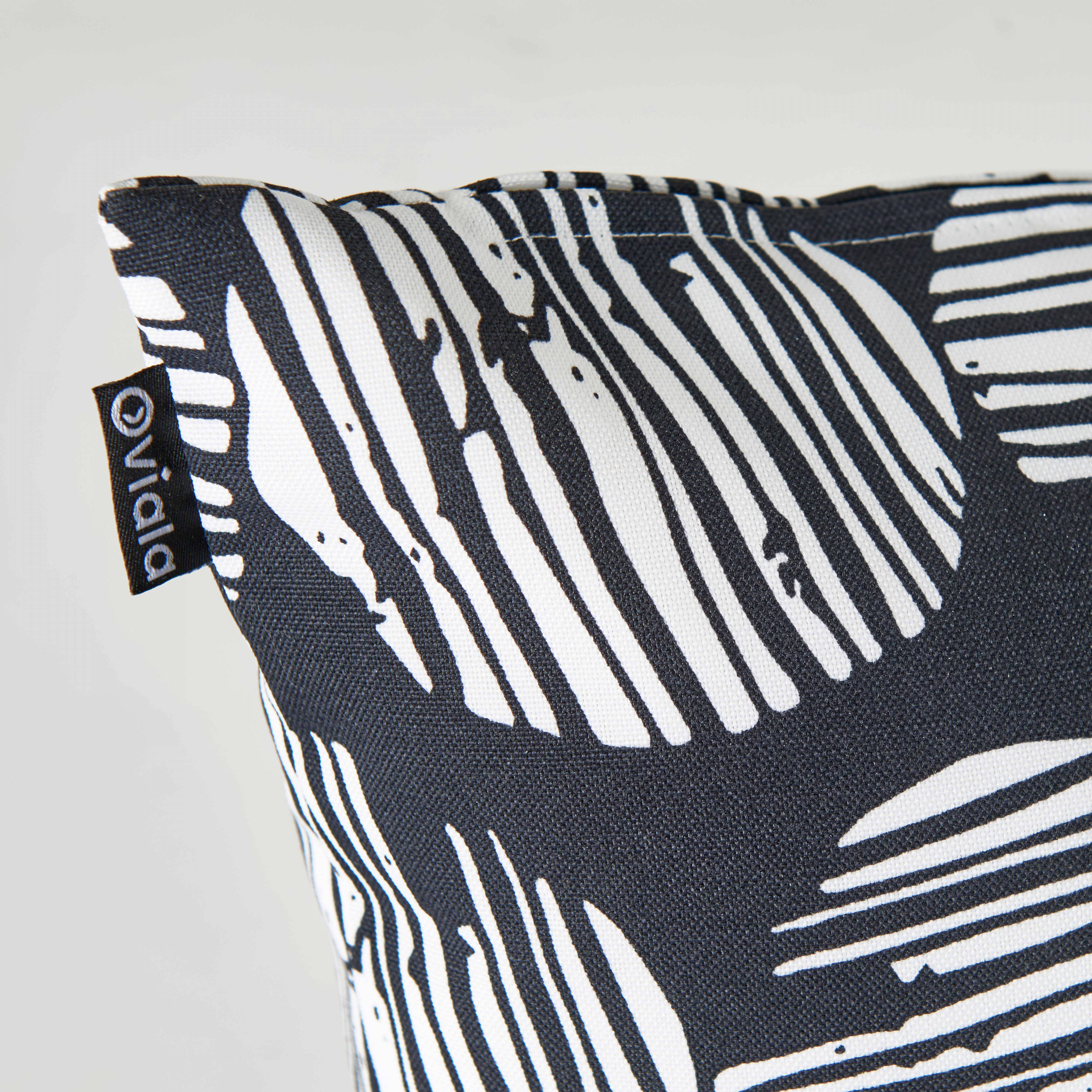 Oviala - Lot de 2 petits coussins polyester noir 40 x 20 x 8 cm Ica - Oviala - Image 3