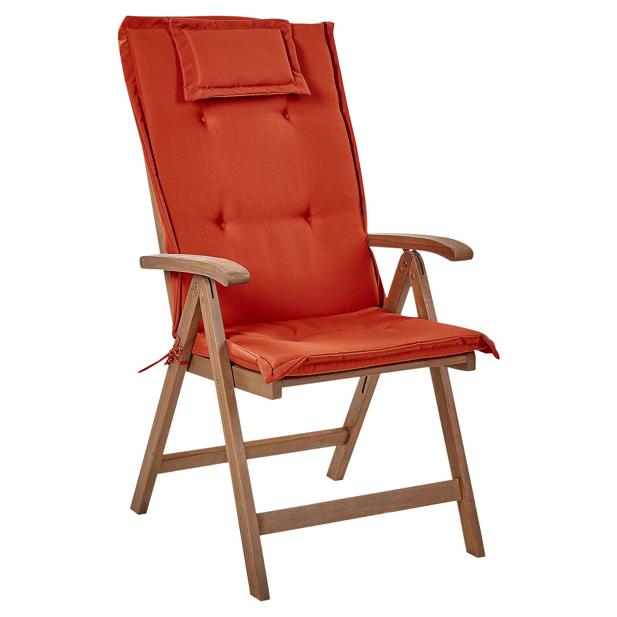 Beliani - Chaise de jardin Acacia Rouge AMANTEA Beliani - Image 4