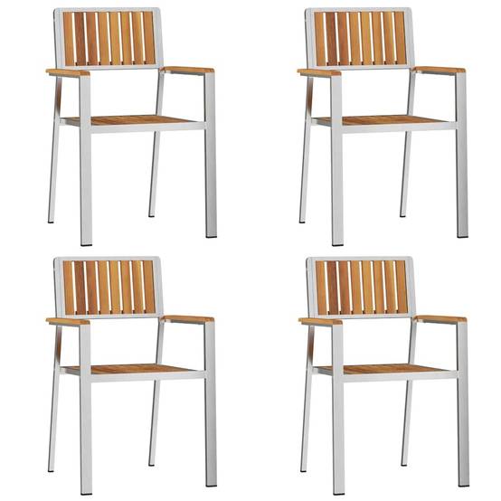 Ensemble repas extérieur 5 pcs Bois d'Acacia Massif Marron 180 x 90 x 75 cm - PANGIVO - Image 6