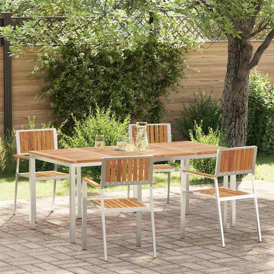 Ensemble repas extérieur 5 pcs Bois d'Acacia Massif Marron 180 x 90 x 75 cm - PANGIVO - Image 1