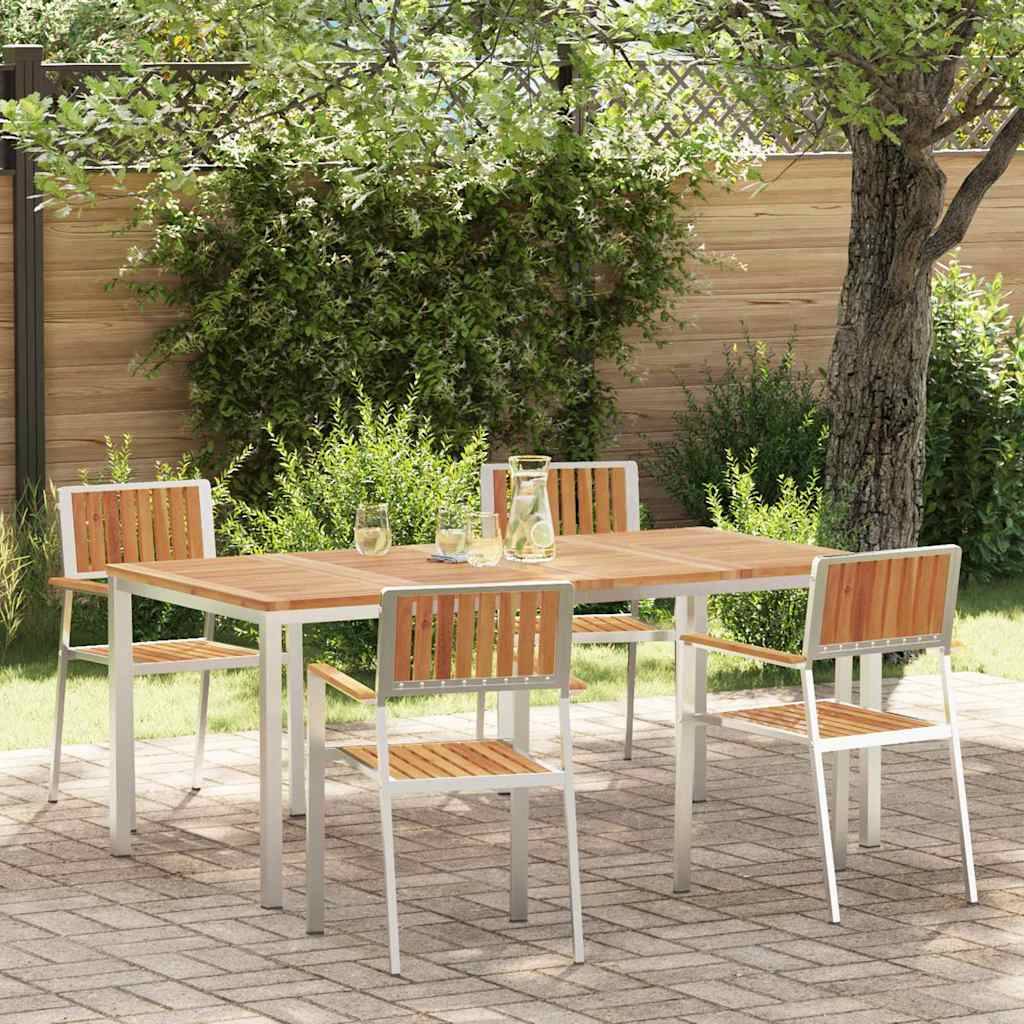 Ensemble repas extérieur 5 pcs Bois d'Acacia Massif Marron 180 x 90 x 75 cm - PANGIVO - Image 1