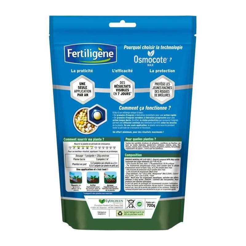 Fertiligène - Engrais Longue durée  Arbustes, Buis, Conifères, Haies 700g - Image 2