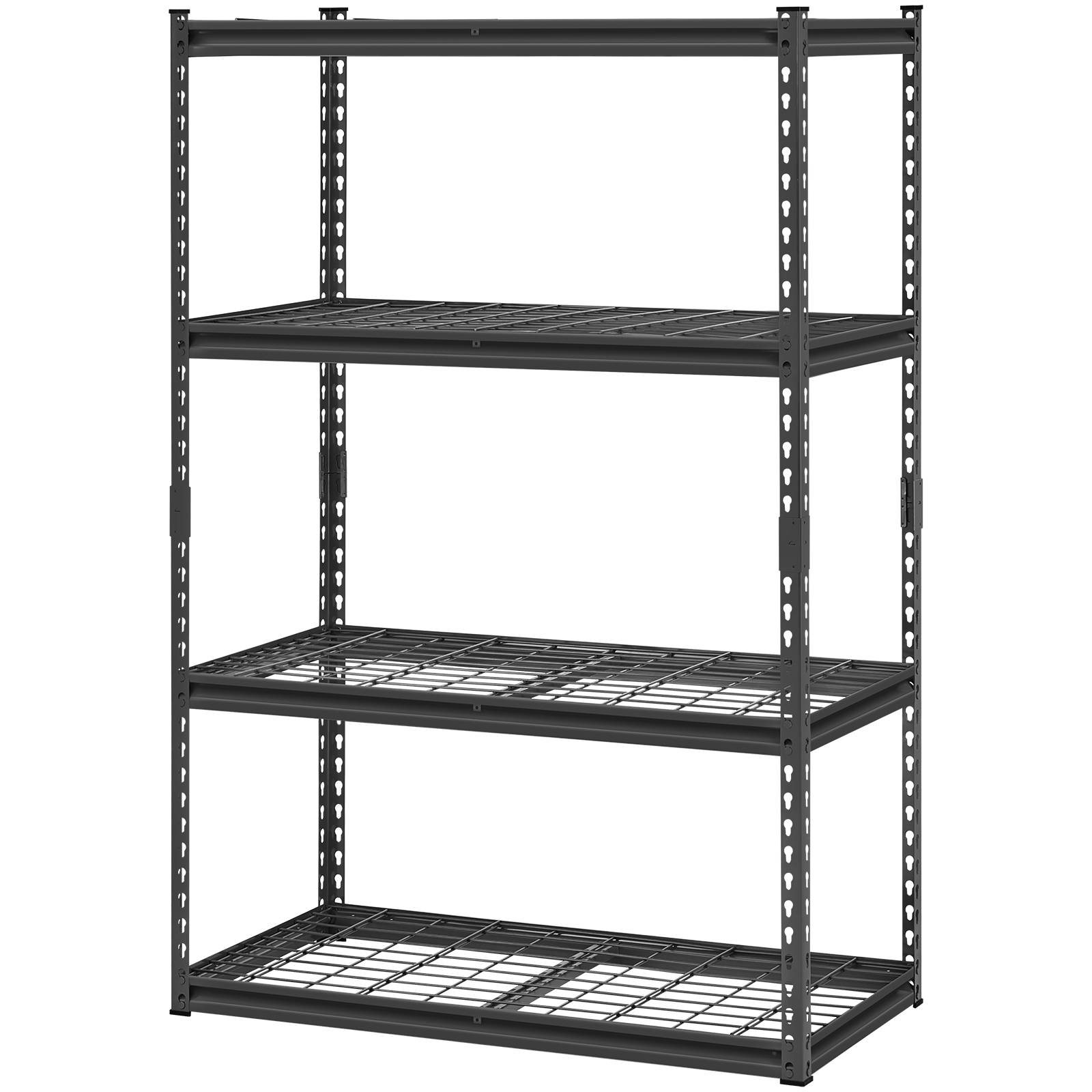 VEVOR Étagère rangement 1089kg, métal 4 niveaux, 508x1016x1524mm, noir. - Image 9