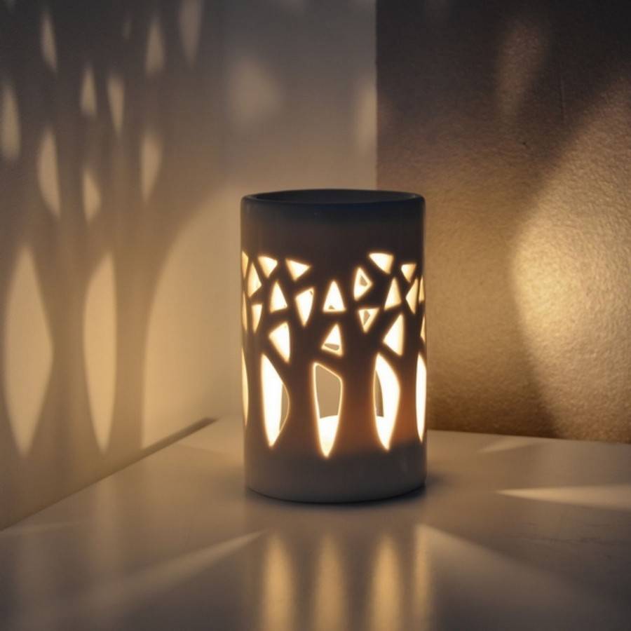 Diffuseur Huile Essentielle et Parfum – Photophore Aromathérapie en Céramique Beige - Projection de Lumière – Haut: 11cm - Zen'Arôme - Image 2