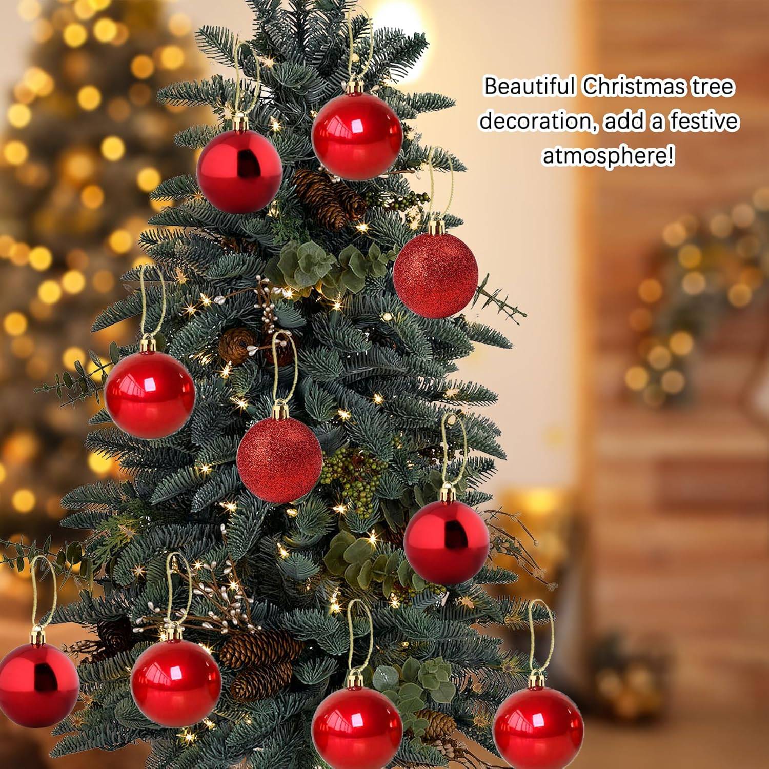 Boule de Noël vintage 4 cm 24 pièces petite boule de Noël boule de Noël en plastique boule de sapin de Noël boule de mariage décoration boule de Noël - Image 3